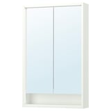 FAXÄLVEN Meuble à miroir éclairage intégré, blanc, 60x15x95 cm