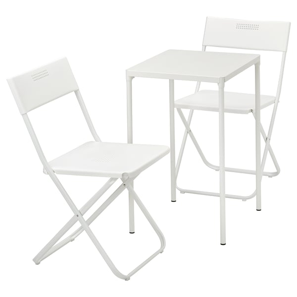 FEJAN Table+2 chaises pliantes, extérieur, blanc/blanc