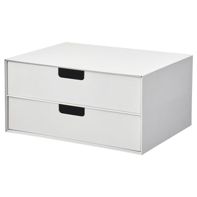 FJÄDERHARV Mini-commode 2 tiroirs, blanc, 32x25 cm