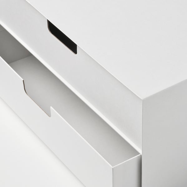 FJÄDERHARV Mini-commode 2 tiroirs, blanc, 32x25 cm