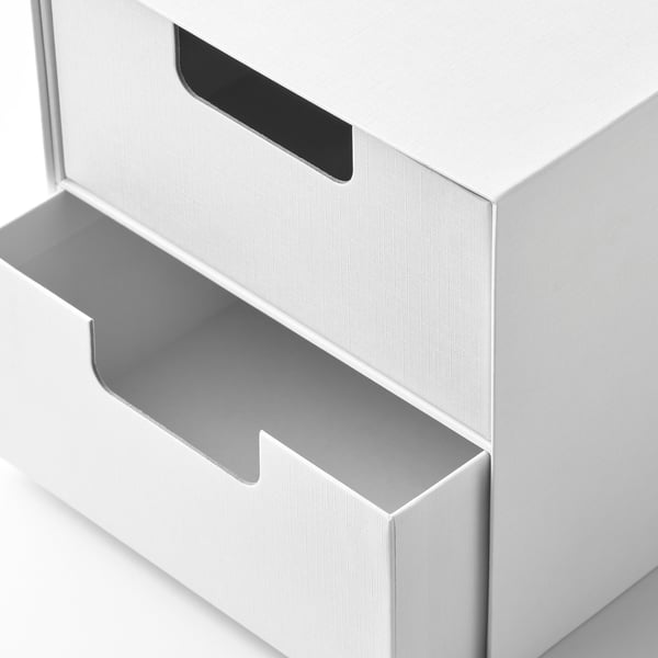 FJÄDERHARV Mini-commode 2 tiroirs, blanc, 16x25 cm