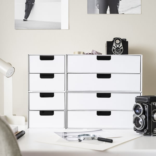 FJÄDERHARV Mini-commode 2 tiroirs, blanc, 16x25 cm