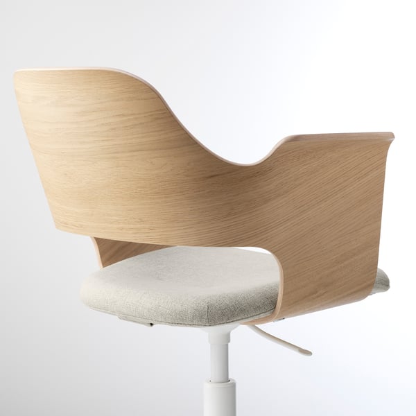 FJÄLLBERGET Chaise conférence, plaqué chêne blanchi/Gunnared beige