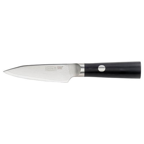 FJÄLLRÖDING Couteau à éplucher, acier damas/noir, 10 cm
