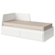 FLEKKE Lit banquette 2p (struct + matelas), blanc/Vannareid ferme, 80x200 cm