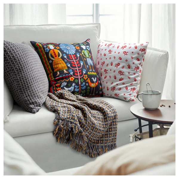 FLIKBRUNÖRT Plaid, motif carreaux, 130x170 cm