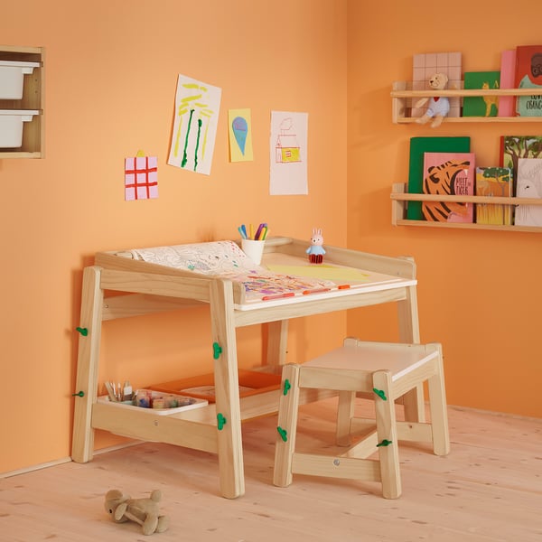 FLISAT Bureau pour enfant, hauteur réglable/vert