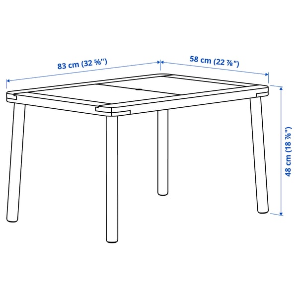 FLISAT Table enfant, 83x58 cm