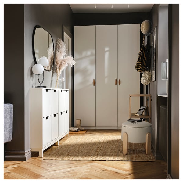 FÖRLUNDA Pouf, avec rangement/Vissle beige