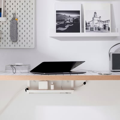 FÖRSÄSONG Système de gestion des câbles, blanc, 38 cm