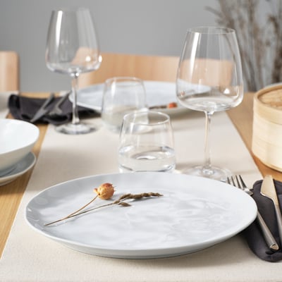 FORELLTETRA Assiette, blanc, 29x25 cm