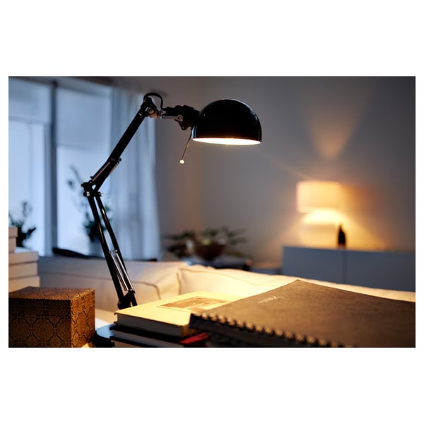 FORSÅ Lampe de bureau, noir