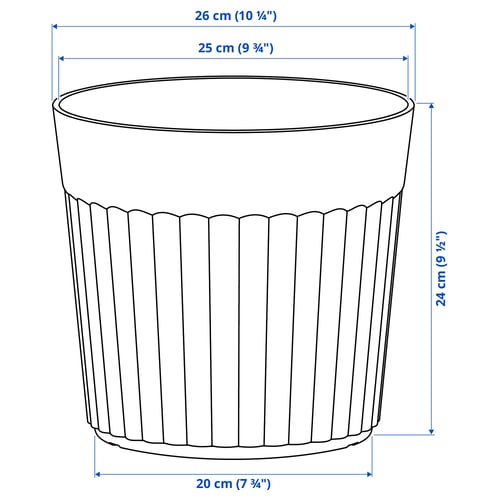 FRÄKENVÄXT Cache-pot, intérieur/extérieur/vert profond, 24 cm