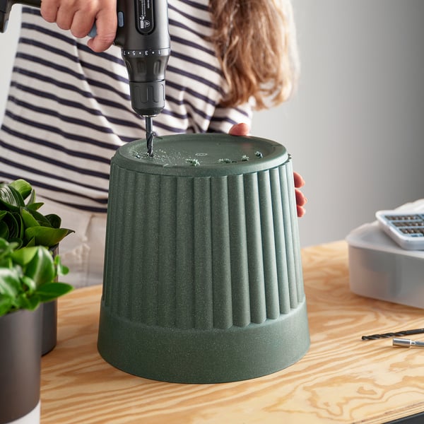 FRÄKENVÄXT Cache-pot, intérieur/extérieur/vert profond, 24 cm