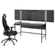 FRÖSKELÅS / UTKLASSNING Bureau et chaise gaming, noir/anthracite