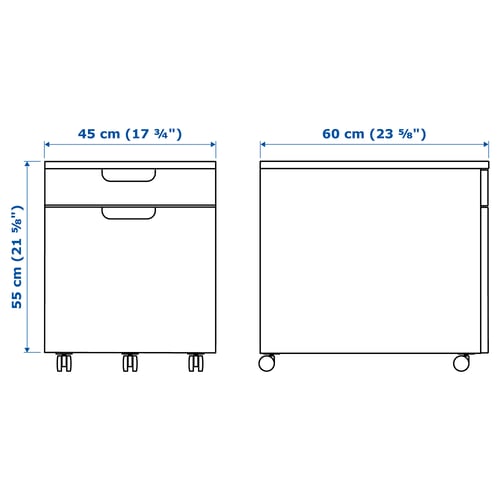 GALANT Caisson à dossiers suspendus, plaqué frêne teinté noir, 45x55 cm