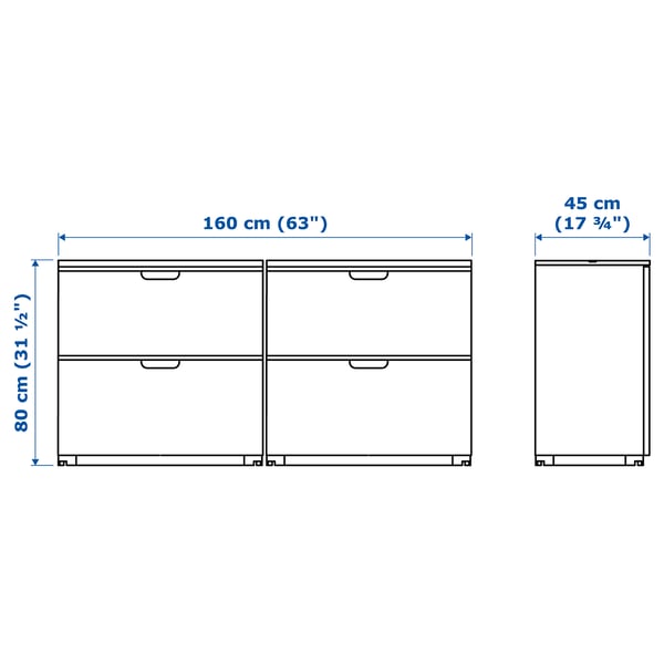 GALANT Combinaison rangements av dossiers, blanc, 160x80 cm