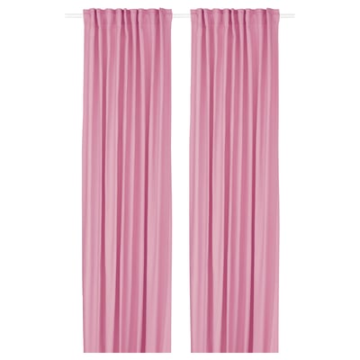 GINSTMOTT Rideaux, 2 pièces, rose/ruflette, 145x300 cm