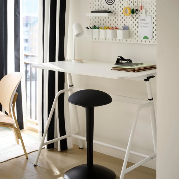 GLADHÖJDEN Bureau assis/debout, blanc, 100x60 cm