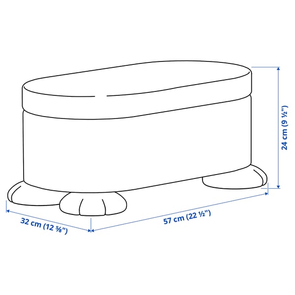 GREJSIMOJS Pouf avec rangement, jaune