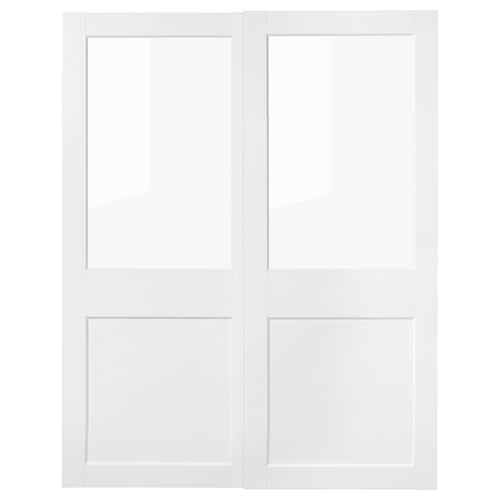 GRIMO Jeu 2 ptes coul, verre/blanc, 150x201 cm