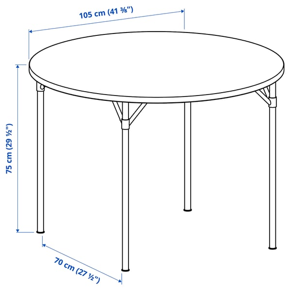 GRÖTÅN Table, pin/teinté brun, 105 cm