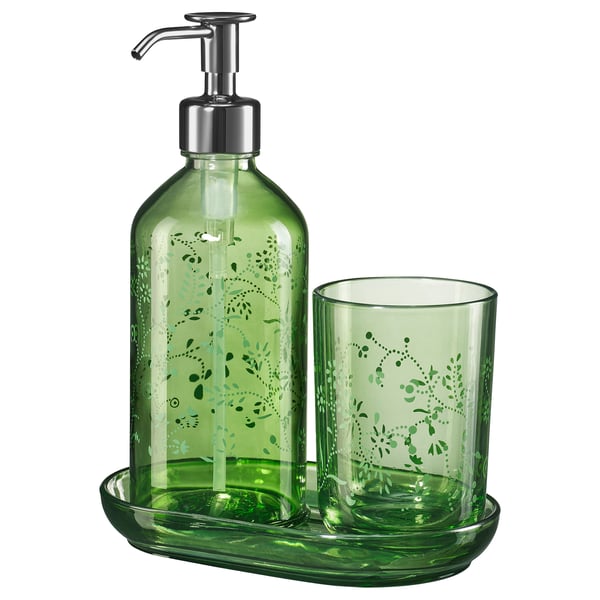 GROSSJÖN Accessoires bain, 3 pièces, vert