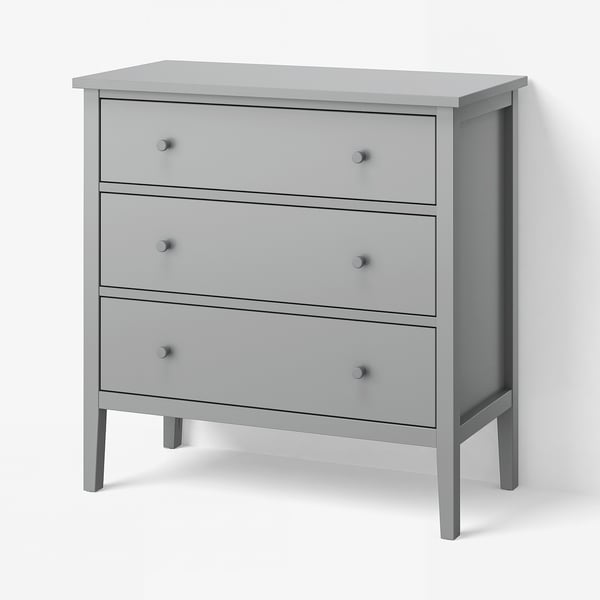 GULLABERG Commode 3 tiroirs, gris, 99x48x100 cm