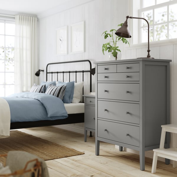 GULLABERG Commode 6 tiroirs, gris, 89x48x122 cm