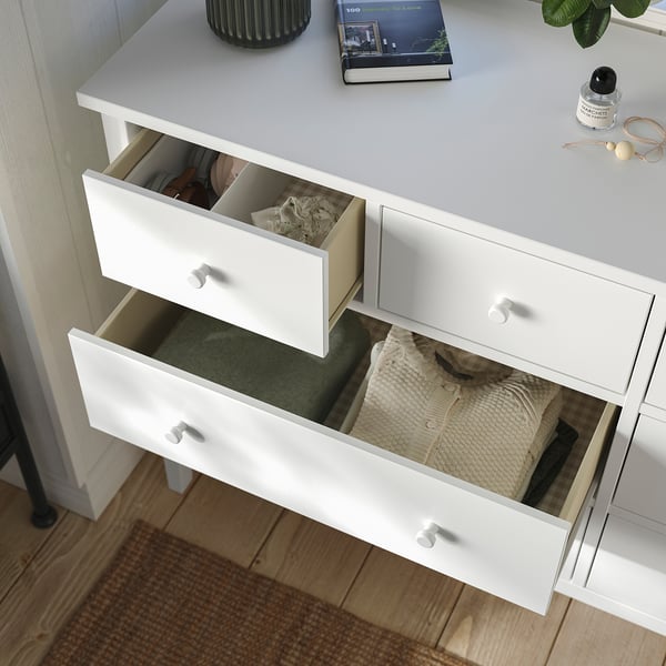 GULLABERG Commode 8 tiroirs, blanc, 168x48x100 cm