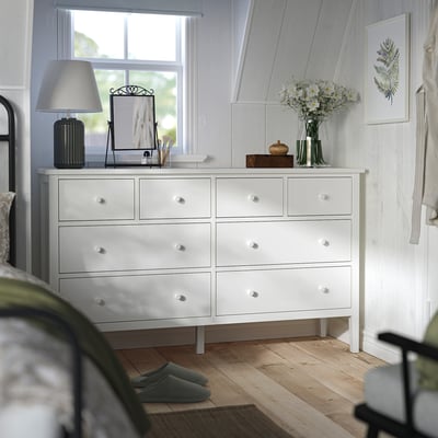 GULLABERG Commode 8 tiroirs, blanc, 168x48x100 cm