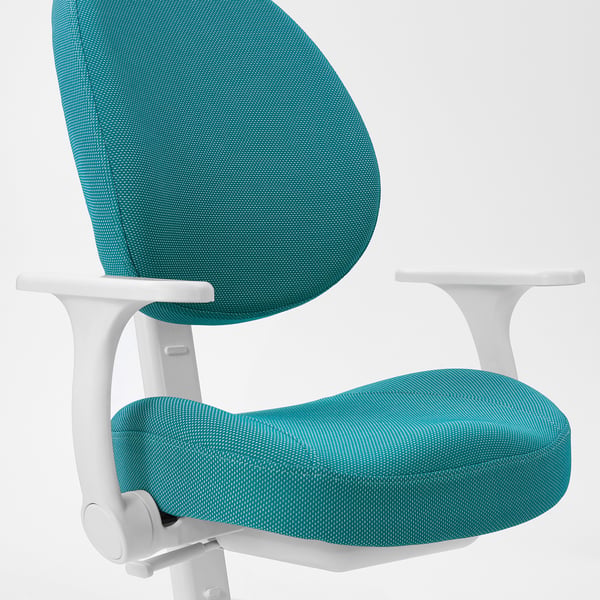 GUNRIK Chaise de bureau enfant, turquoise