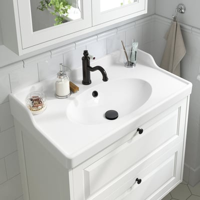 HAMNSKÄR Mitigeur lavabo, noir
