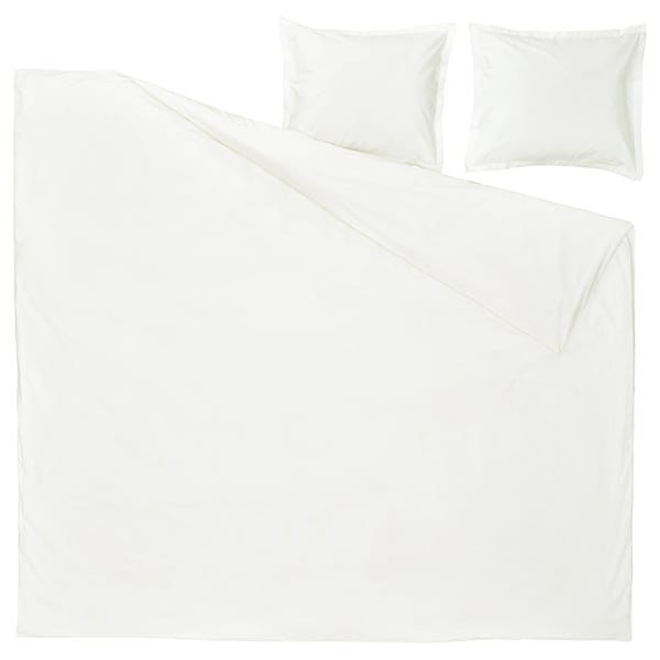HAMPFLOCKEL Housse de couette et 2 taies, blanc, 240x220/50x60 cm