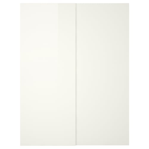 HASVIK Jeu 2 ptes coul, brillant blanc, 150x236 cm