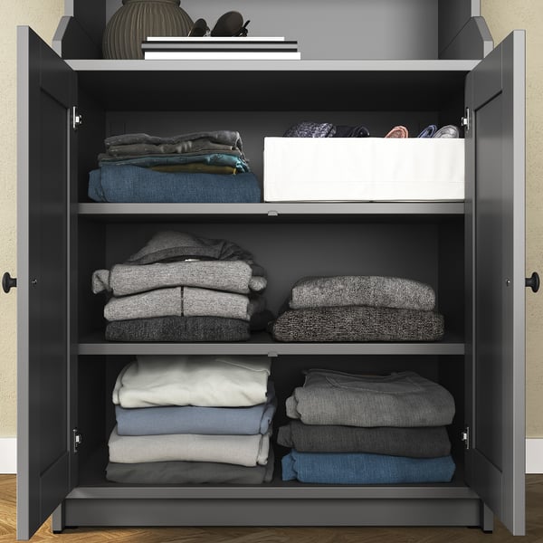 HAUGA Combinaison de rangement, gris, 139x46x116 cm