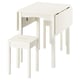 HAUGA / HAUGA Table et 2 tabourets, blanc/blanc, 55/82/109x74 cm