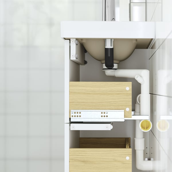 HAVBÄCK Meuble lavabo avec tiroirs, blanc, 40x33x63 cm