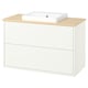 HAVBÄCK / ORRSJÖN Meuble lavabo avec tiroirs/vasque, blanc/bambou clair, 102x49x71 cm