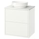 HAVBÄCK / VINDELÄLVEN Meuble lavabo avec tiroirs/vasque, blanc/blanc marbré, 62x49x77 cm