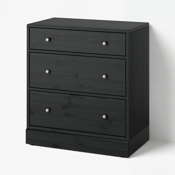 HAVSTA Commode 3 tiroirs, noir, 81x47x89 cm