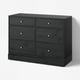 HAVSTA Commode 6 tiroirs, noir, 121x47x89 cm