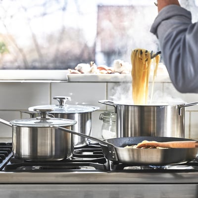 HEMKOMST Ustensiles de cuisson, 7 pièces, acier inoxydable