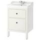 HEMNES / RUTSJÖN Meuble lavabo avec tiroirs/vasque, blanc, 62x49x95 cm
