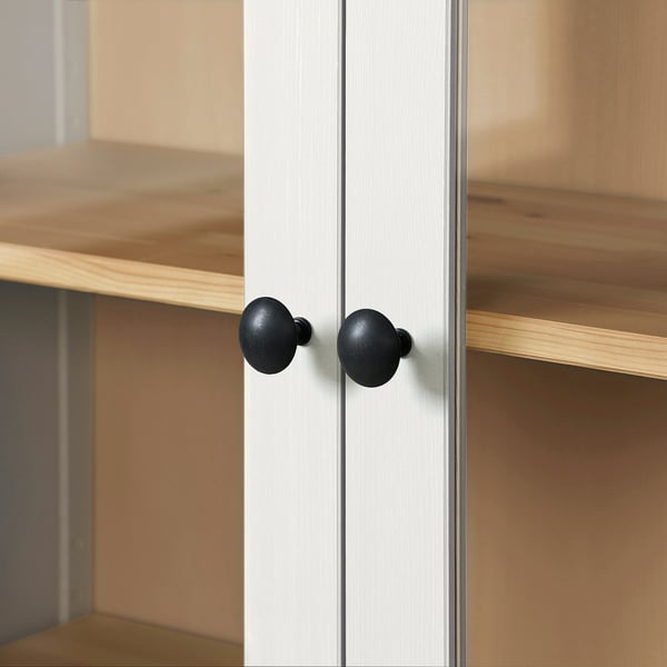 HEMNES Vitrine à trois tiroirs, teinté blanc/brun clair, 90x197 cm