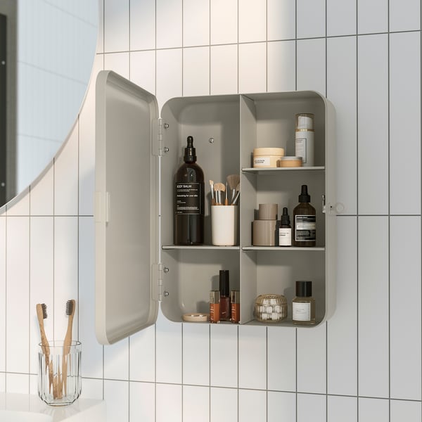HUSBYÅN Élément mural, gris-beige, 28x11x37.5 cm