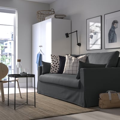 HYLTARP Canapé 2 places convertible, Gransel gris