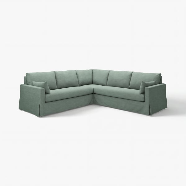 HYLTARP Housse canapé d'angle, 4 places, Hemmesta gris vert