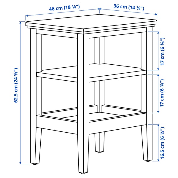 IDANÄS Table d'appoint, blanc, 46x36 cm