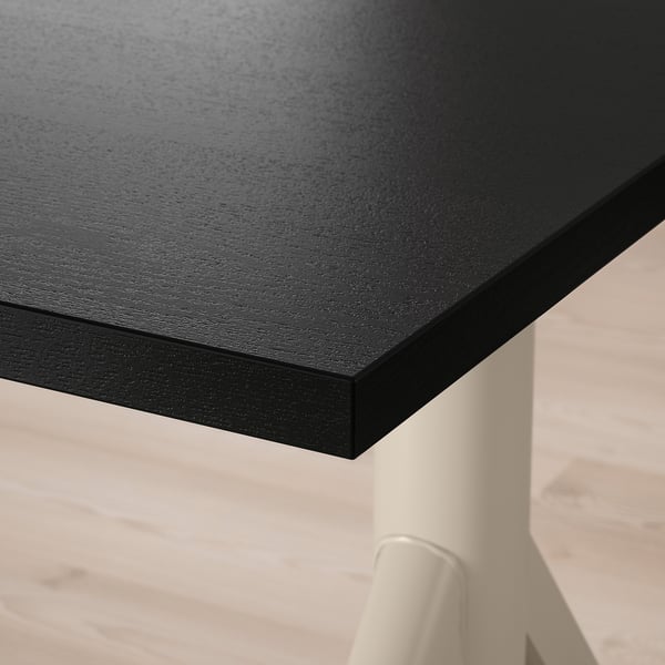 IDÅSEN Bureau assis/debout, noir/beige, 120x70 cm